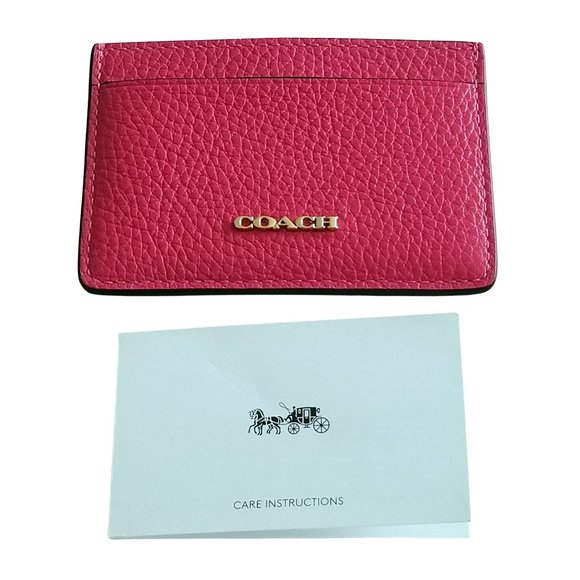 Coach Accessories - Coach Pink Leather Credit Card Case Wallet